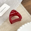 Pinza per capelli triangolare rosso scuro lucida per acconciature semiraccolte - Semicerchio Traforato Rosso Vino