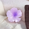 Elegant purple resin flower hair claw clip with 3D petals for summer vacations - Purple
