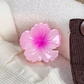 Pink gradient flower hair claw clip with glossy finish for elegant summer hairstyles - Rose Purple
