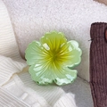 Light green resin flower hair claw with yellow gradient and glossy finish for women - Turquoise Green