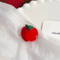 Roter Apfel Haarspange für Mädchen aus glattem Acetat mit süßem Frucht-Design - Roter Apfel