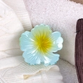 Blue and yellow gradient flower hair claw clip made of translucent acetate material - Yellow Blue