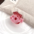 Roze acetaat vis haarklem met fonkelende steentjes en een stijlvol marmerpatroon - 5.4cm / Rode Tropische Vis Stijl