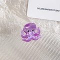Pince à cheveux poulpe violette en acétate avec texture marbre pour les enfants - Violet
