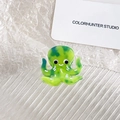 Mini pince à cheveux poulpe avec motif marbré vert et bleu pour femmes et enfants - Vert