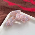 Eleganter Tulpen-Haarclip aus mehrfarbigem Acetat-Marmor im französischen Vintage-Stil - Regenbogen