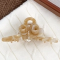 Elegant beige rose hair claw clip in marble textured resin for women's hairstyles - Gradient Pinkish Brown