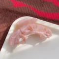 Pink marble acetate tulip flower hair claw clip with elegant pearlescent finish - AB Light Pink