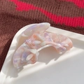 Elegant French style tulip hair claw clip with pearlescent pink marble acetate finish - Iridescent Pink Purple