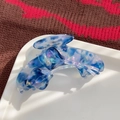 Elegant marble blue and purple acetate tulip hair claw clip with pearlescent finish - Metallic Blue