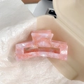 Pinza per capelli in acetato rosa marmorizzato con motivo elegante per acconciature - Rosa