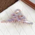 Elegant rose flower hair claw clip with purple and orange marble texture for women - Rainbow