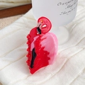 Pink and red flamingo hair claw clip accessory made of glossy acrylic for women - Flamingo Style