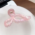 Pinza para el pelo rosa con lazo y textura de mármol para peinados de mujer elegantes - Rosa Metálico