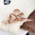 Pince à cheveux élégante en acétate avec motif de nœud marbré ambré pour coiffures femmes - Café floral
