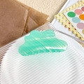 Elegant mint green striped acetate hair claw clip with a wavy cloud shape design - Striped Green
