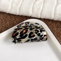 Classic leopard print acetate hair claw clip with large semi-circular design for women - Semi-circular Cyan