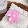 Elegante molletta per capelli a fiore rosa ciliegia con finitura perlata su base in tessuto - Viola Metallico