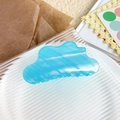 Cloud-shaped light blue hair claw clip with pearlescent finish in acetate resin - Blue Striped