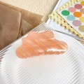 Pince à cheveux en forme de nuage avec rayures orange et rose effet perlé nacré - Café rayé