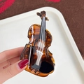 Retro acetate hair claw clip in cello shape with elegant tortoiseshell texture finish - Cello Shape