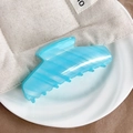 Vibrant bright blue striped acrylic claw clip with marbled texture for thick hair - Blue Striped