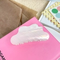 Pince à cheveux blanche en forme de nuage avec éclat nacré pour coiffure élégante - Rayé Blanc