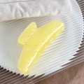 Elegant pale yellow striped acrylic hair claw clip for women's French style hair styling - Yellow Striped