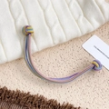 Elastic braided high ponytail hair tie with colorful threads and handmade knot balls - Colorful Purple