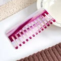 Wide tooth comb in purple and white marble texture made of premium acetate fiber - Metallic Purple