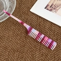 Pettine a coda in acetato sfumato rosa viola con trama marmorizzata per capelli - Viola Metallico