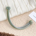 Elastic ponytail holder set in macaron colors with braided knot detail for women - Colorful Cyan Green