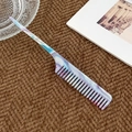 Peigne élégant en acétate avec long manche et motif de marbre violet pour la coiffure - Rose Bleu (Rosé)