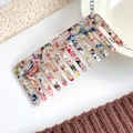 Elegant wide-tooth comb in colorful acetate marble texture for hair styling - Rainbow