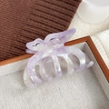 Elegante pinza per capelli in acetato lavanda con trama marmorea e design a farfalla - 9.8cm / Viola chiaro