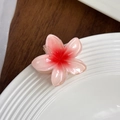 Elegant small pink gradient frangipani hair claw clip with glossy resin finish - Light Pink