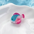 Mini sea fish acetate hair claw clip with pink and blue marble pattern for girls - Blue Purple Fish