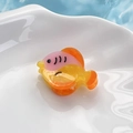 Mini orange fish cellulose acetate hair claw clip with colorful marine animal design - Pink Yellow Fish