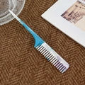 Peigne à queue à manche long en marbre bleu pour le coiffage et la division des cheveux - Rose Bleu (Bleuâtre)