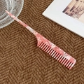 Peigne à queue en acétate rose motif marbre pour séparer et coiffer les cheveux - Rose Fleuri