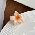Pince à cheveux fleur de frangipanier élégante avec dégradé orange et blanc - Orange clair