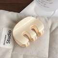 Molla per capelli lucida bianco crema a forma di M con finitura liscia in ceramica fine - Bianco Sporco