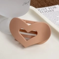 Molletta per capelli a cuore cavo albicocca opaca con struttura in resina resistente - Rosa cannella