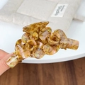 Pince à cheveux fleurie ambre élégante en acétate avec une finition nacrée scintillante - Marron Coloré