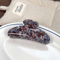 Ink marble pattern hair claw clip in blue brown and grey colors with high gloss finish - Blue Brown