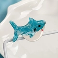 Süße kleine blaue Marmor-Haarklammer Hai für Kinder aus hochwertigem Acetat-Material - Blau Kleiner Hai