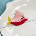 Süße Cartoon-Fisch-Haarklammer in Farbverlauf Rot und Rosa aus Harz für Mädchen - Rosa Kleiner Delfin