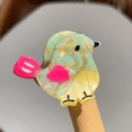 Vogel Haarspange aus Acetat in Mintgrün mit leuchtend rosa Akzenten und Marmorierung - Cyan Vogel