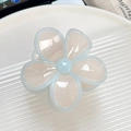 Pinza para el pelo con forma de flor de frangipani en color rosa y azul claro - Blanco Azul