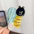 Pinza de pelo de abeja en acetato amarillo y negro con alas azules translúcidas - Abeja